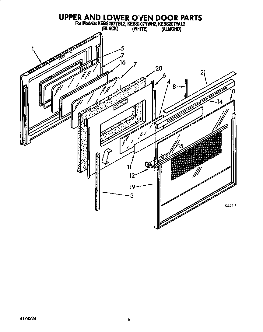 UPPER AND LOWER OVEN DOOR