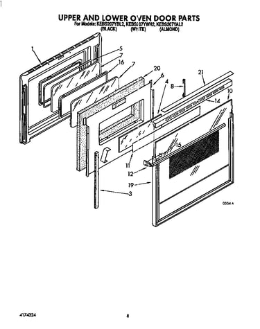 Upper and lower oven door
