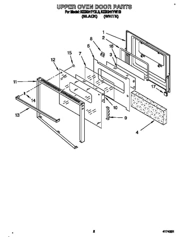 Upper oven door