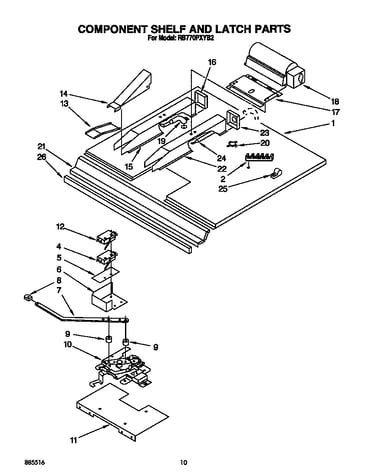 Component shelf and latch