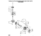 Whirlpool 3LA5580XSW3 brake, clutch, gearcase, motor and pump diagram