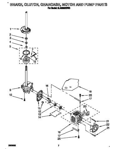 Brake, clutch, gearcase, motor and pump