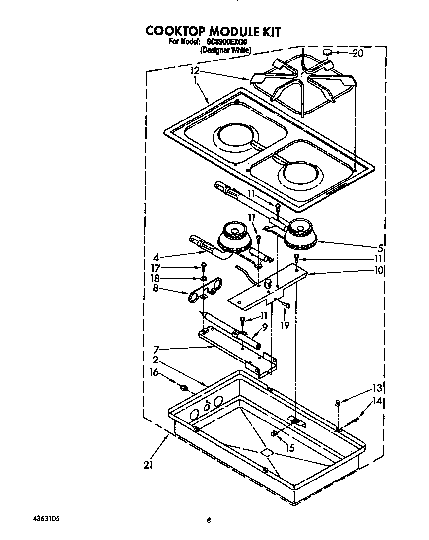 Cooktop module kit