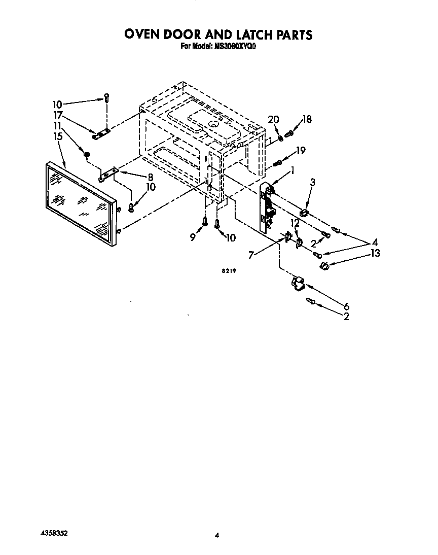Oven door and latch