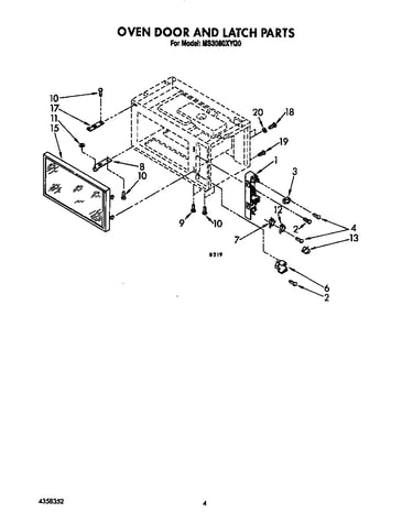 Oven door and latch