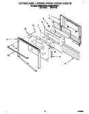 Upper and lower oven door