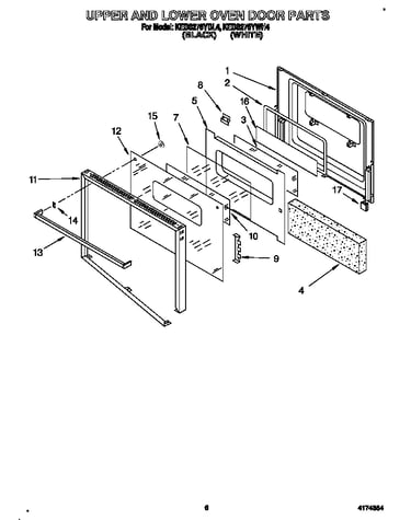 Upper and lower oven door