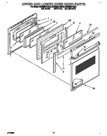 Upper and lower oven door