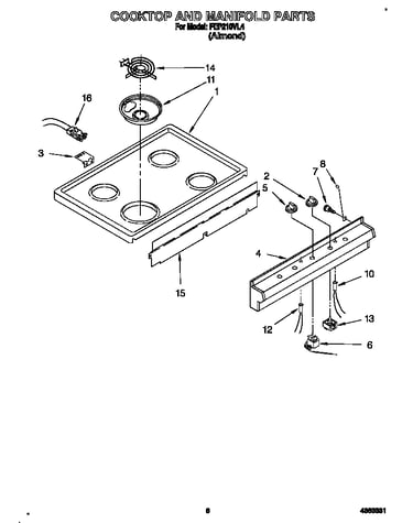 Cooktop and manifold
