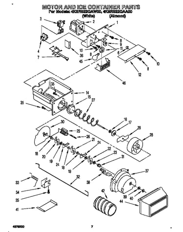 Motor and ice container