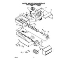 Whirlpool 8ED22DQXAW00 motor and ice container diagram