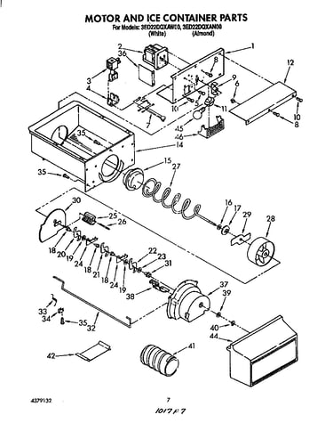 Motor and ice container