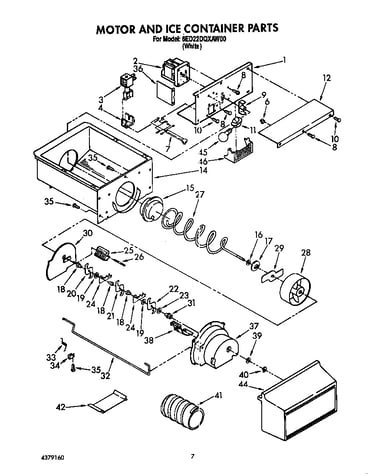 Motor and ice container
