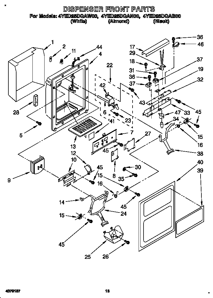 Dispenser front
