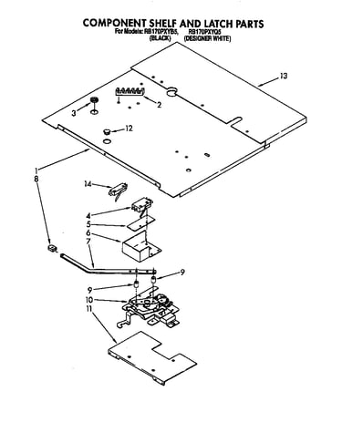 Component shelf and latch