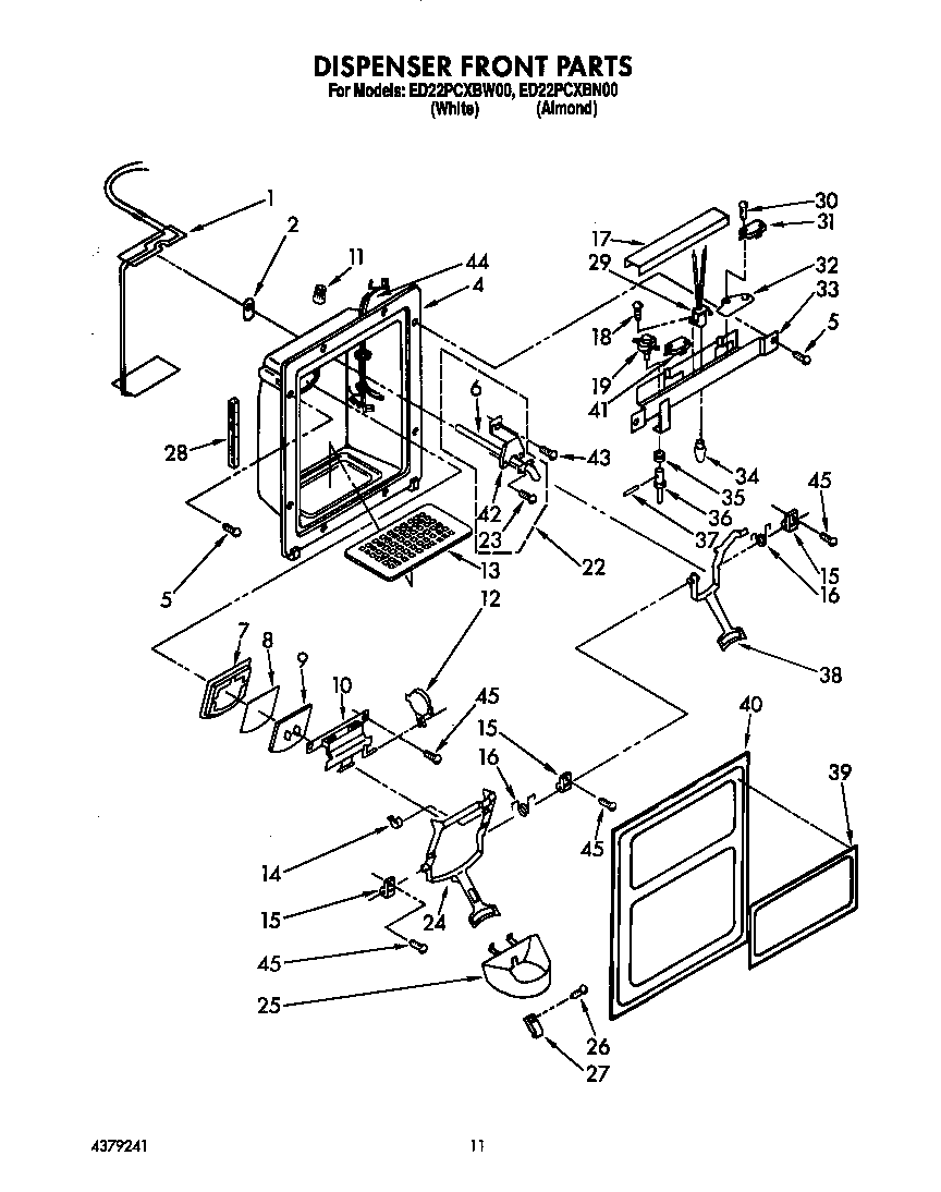 Dispenser front