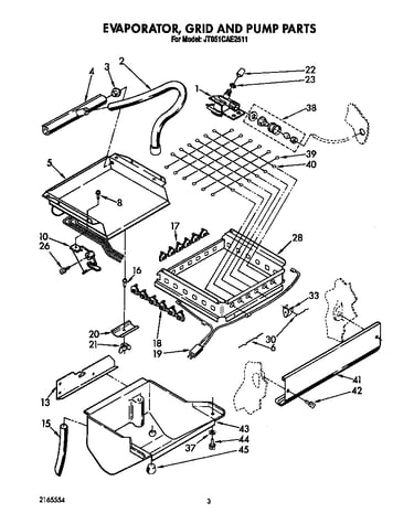 Evaporator, grid and pump
