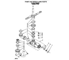 Whirlpool DU8450XB0 pump and spray arm diagram