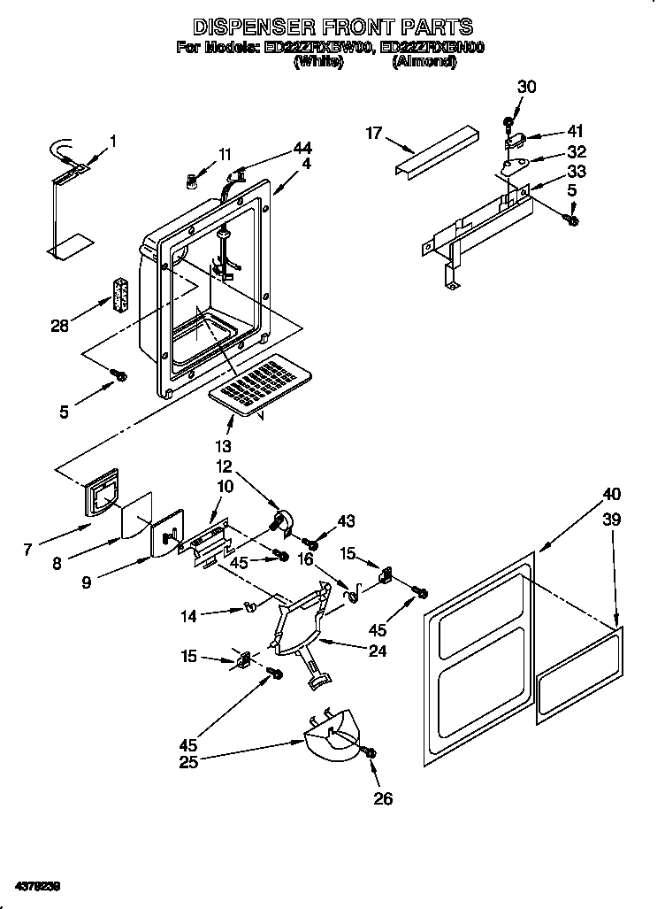 Dispenser front