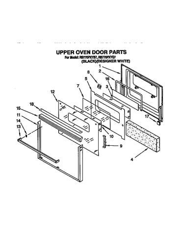 Upper oven door
