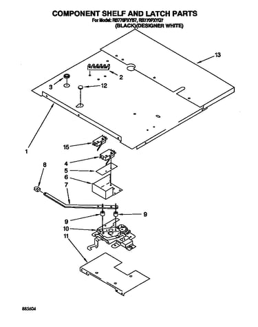 Component shelf and latch