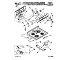 Whirlpool RF366PXYW3 cooktop and control diagram