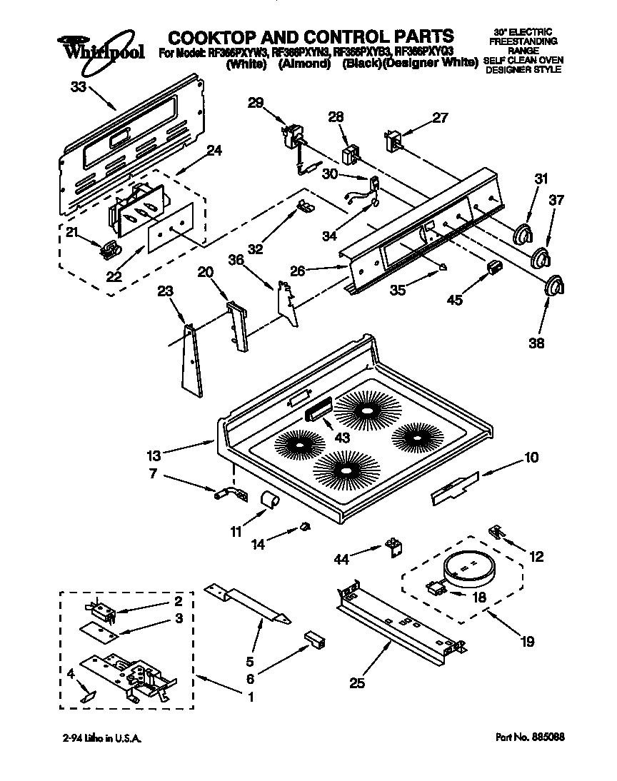 Cooktop and control
