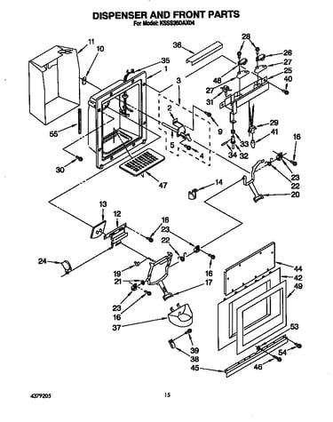 Dispenser and front