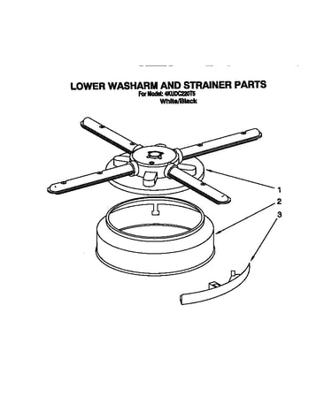Lower washarm and strainer