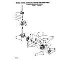 Roper RAL6245BW0 brake, clutch, gearcase, motor and pump diagram