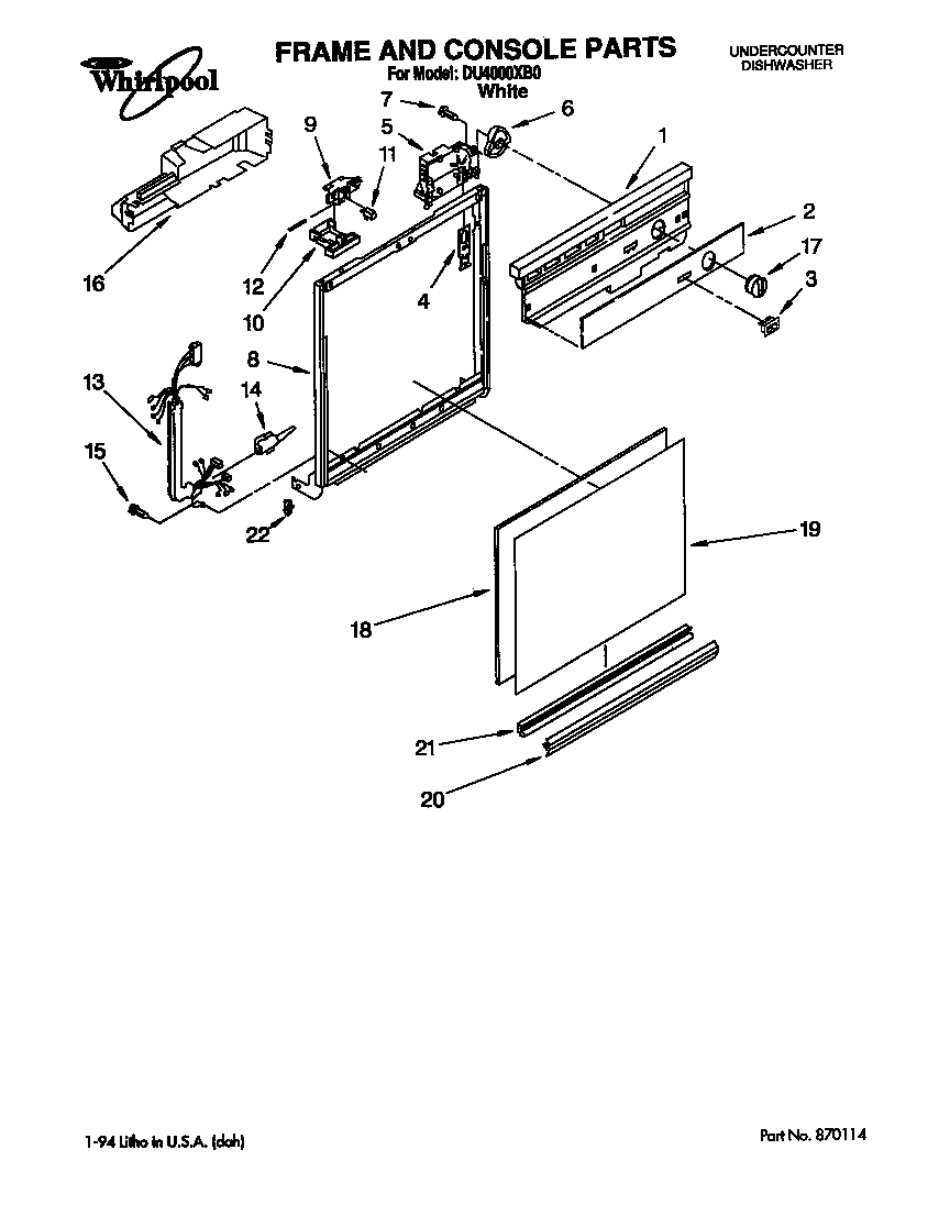 Frame and console