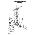 Whirlpool DU4000XB0 pump and spray arm diagram