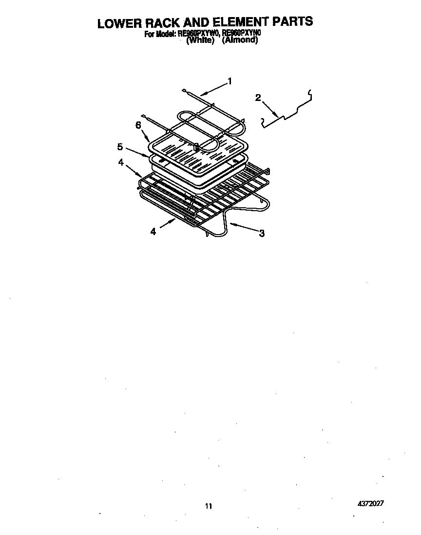 Lower rack and element
