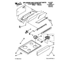 Whirlpool RE960PXYW1 splasher and cooktop diagram