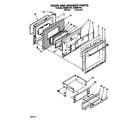 Whirlpool RE960PXYW1 door and drawer diagram