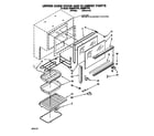 Whirlpool RE960PXYW1 upper oven door and element diagram