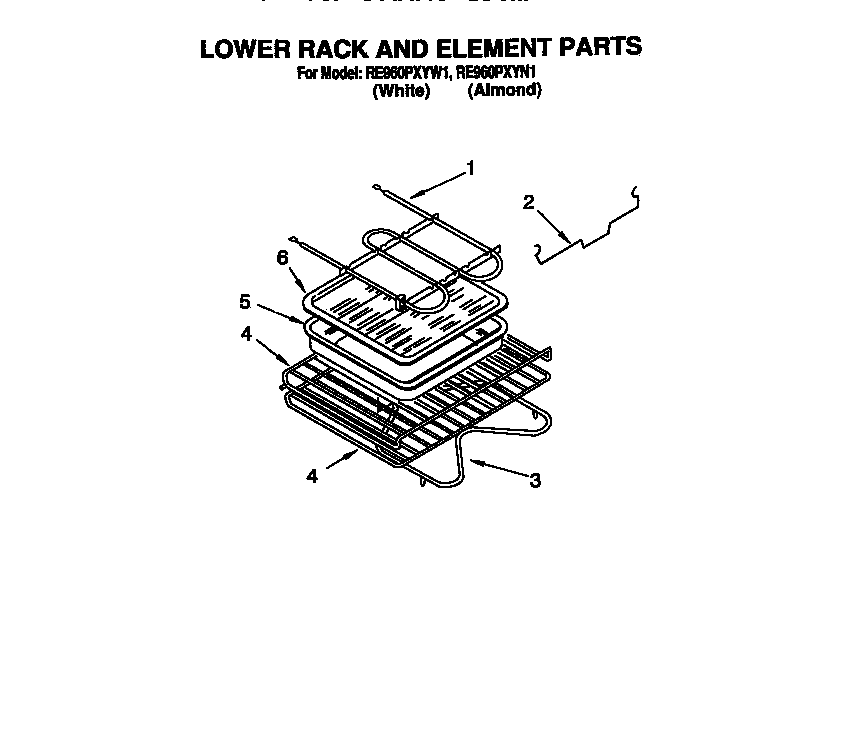 Lower rack and element