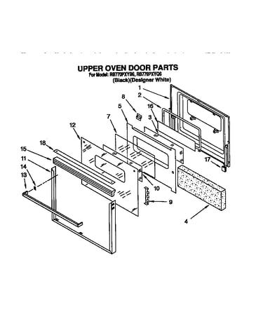 Upper oven door