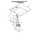 Whirlpool RB770PXYQ6 component shelf and latch diagram