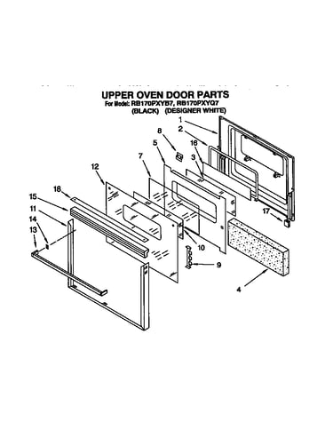 Upper oven door