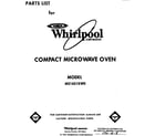 Whirlpool MS1451XW0 front cover diagram