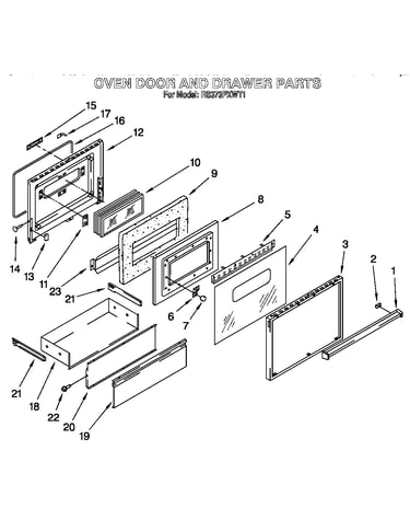 Oven door and drawer