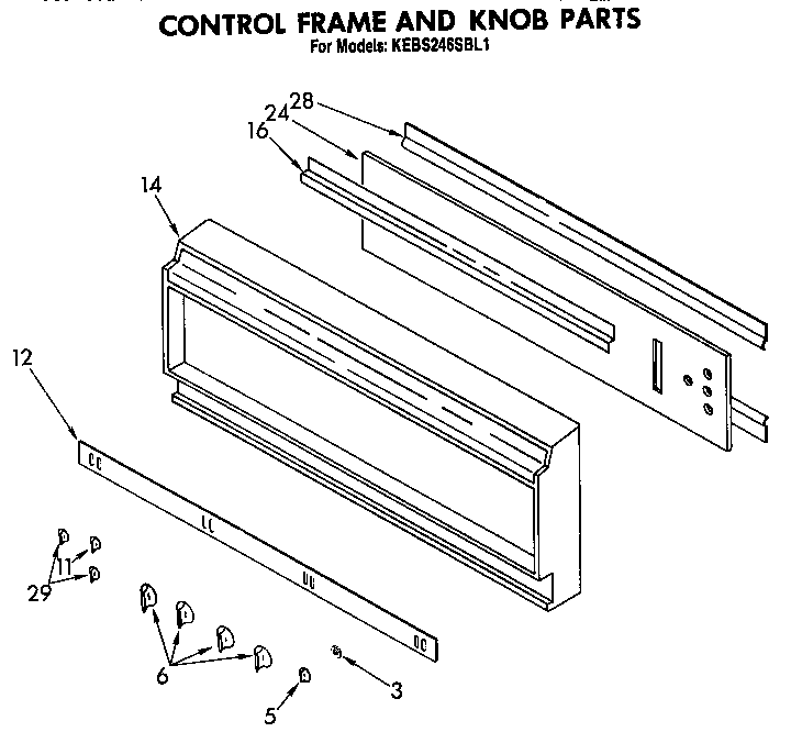 Control frame and knob