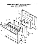 Upper and lower oven door