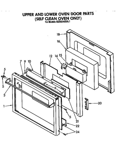 Upper and lower oven door
