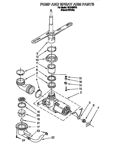 Pump and spray arm
