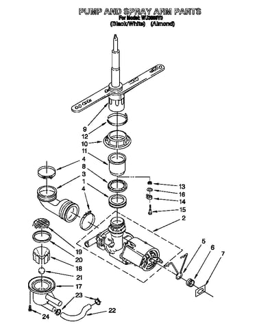 Pump and spray arm