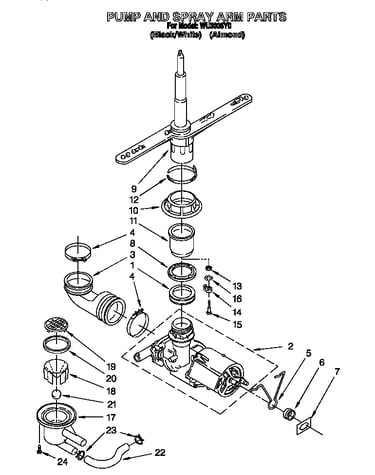 Pump and spray arm