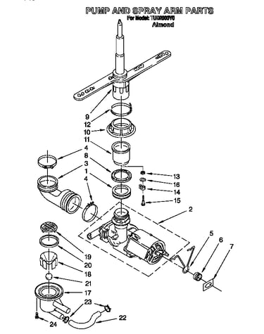 Pump and spray arm