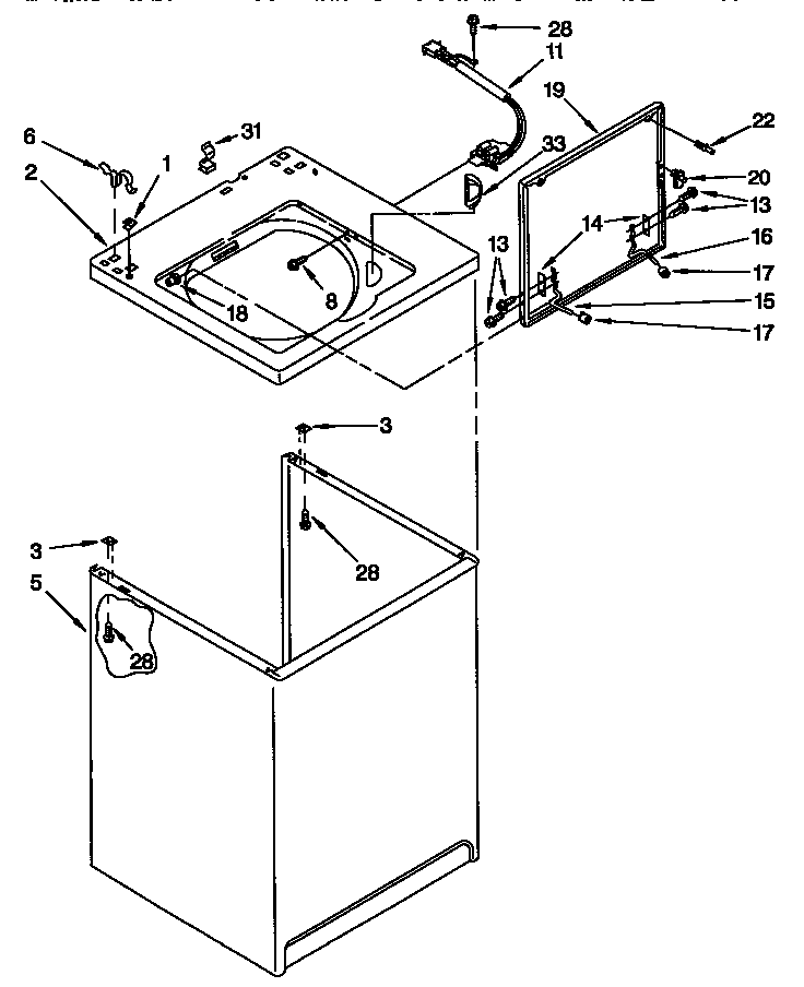 Top and cabinet